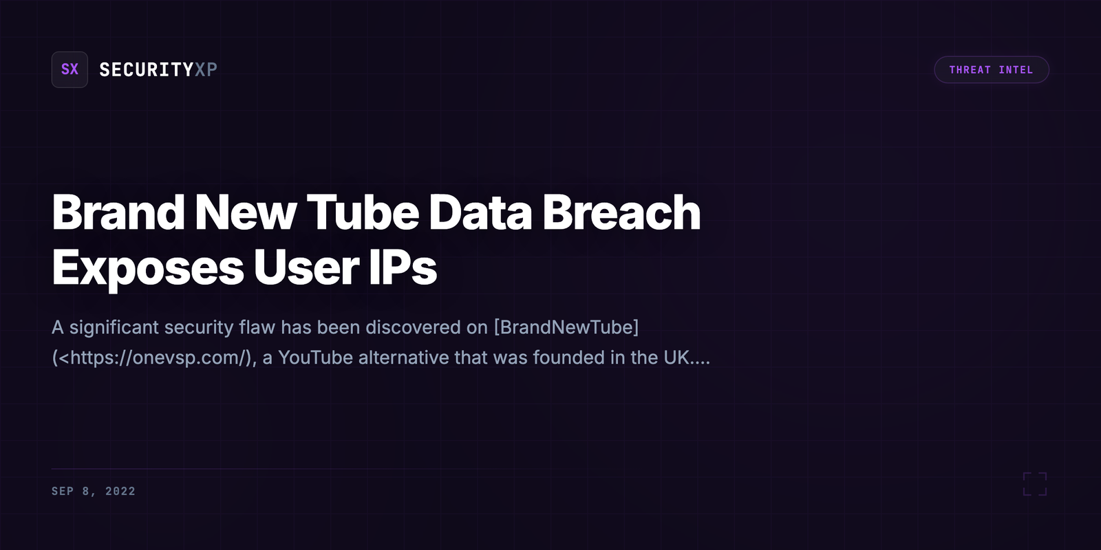 Brand New Tube Data Breach Exposes User IPs