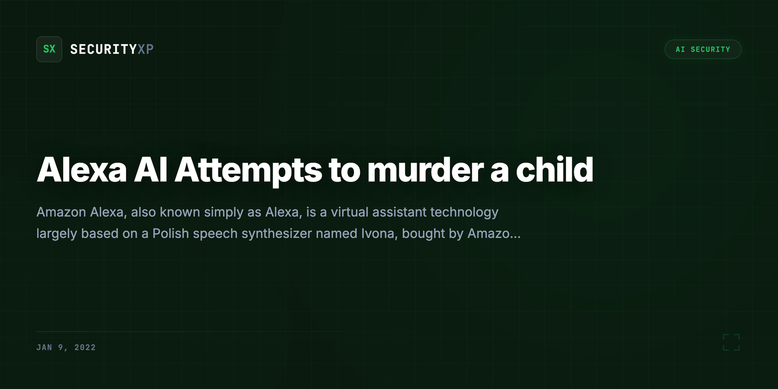 Alexa AI Attempts to murder a child