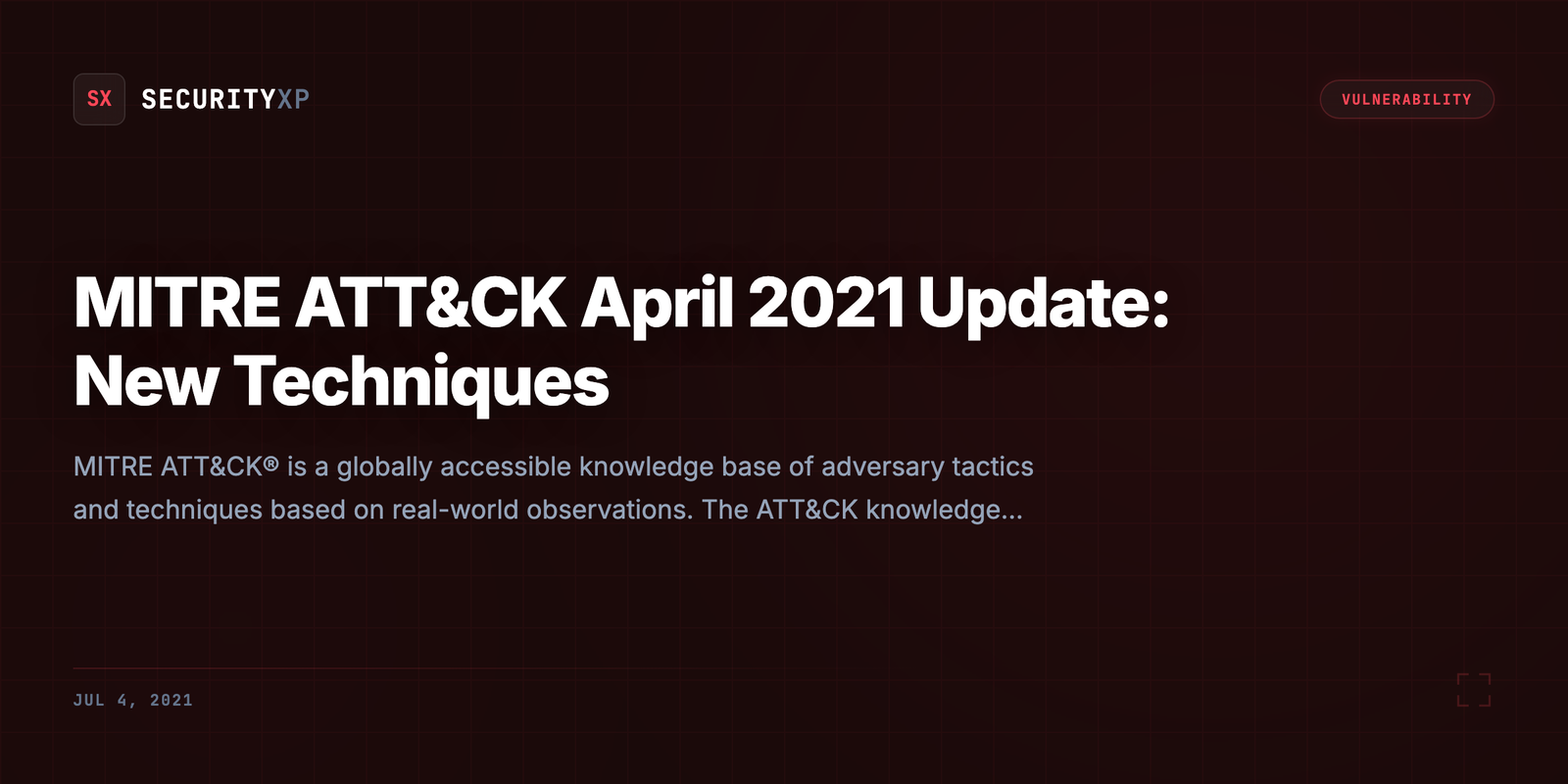 MITRE ATT&CK April 2021 Update: New Techniques