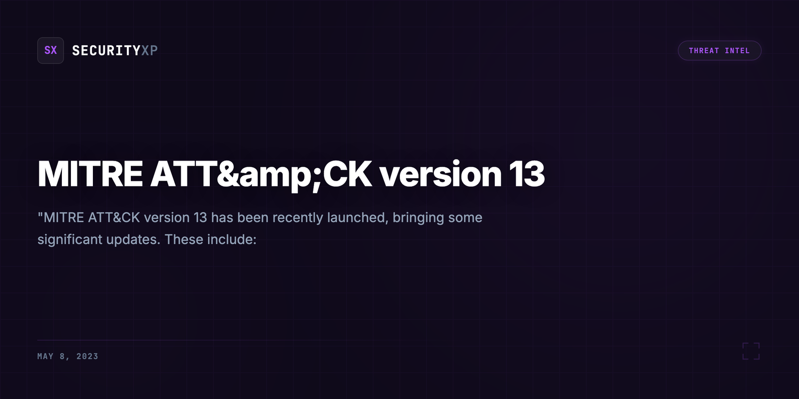 MITRE ATT&amp;CK version 13