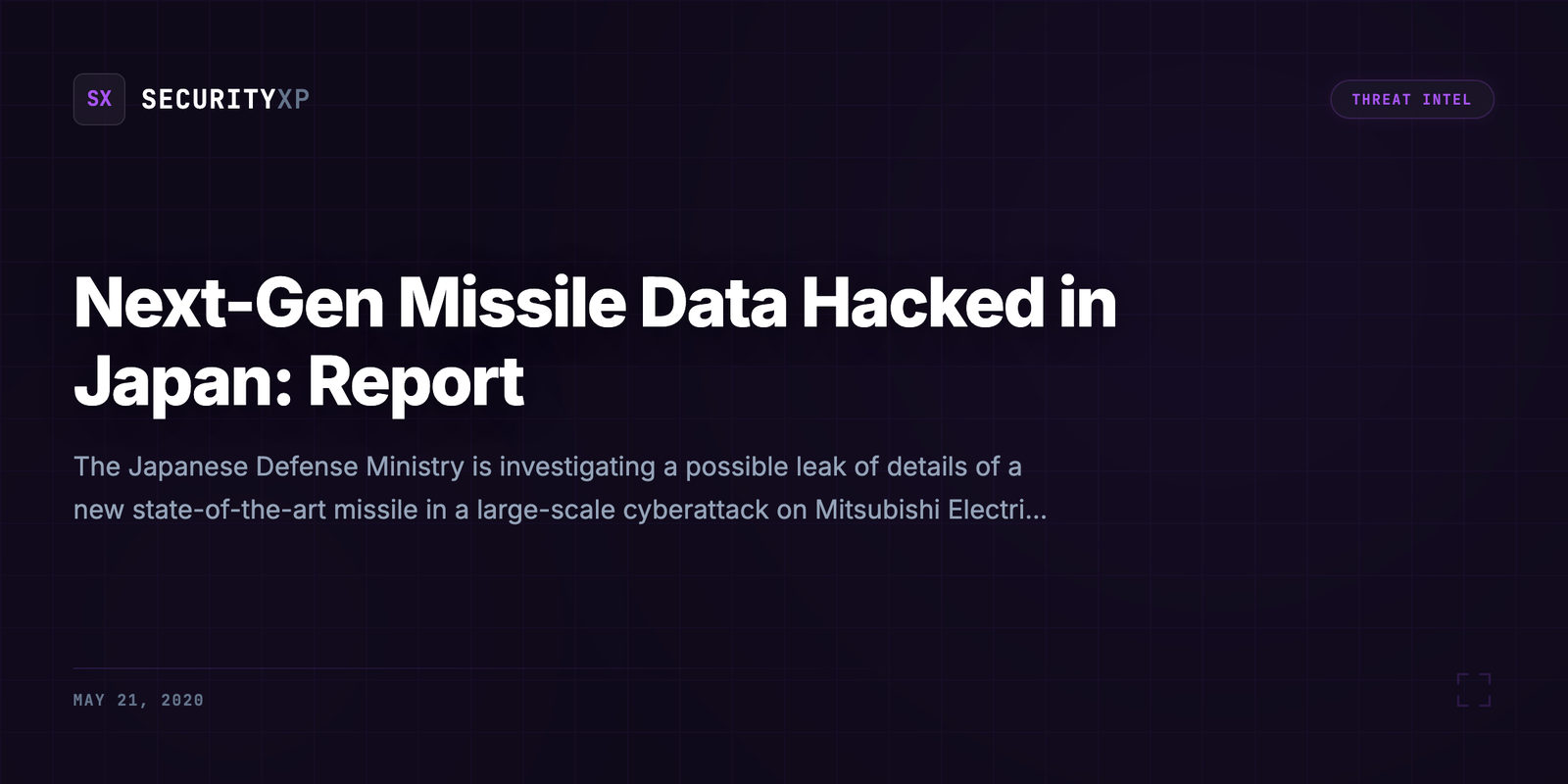 Next-Gen Missile Data Hacked in Japan: Report
