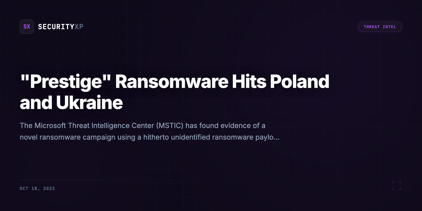 "Prestige" Ransomware Hits Poland and Ukraine