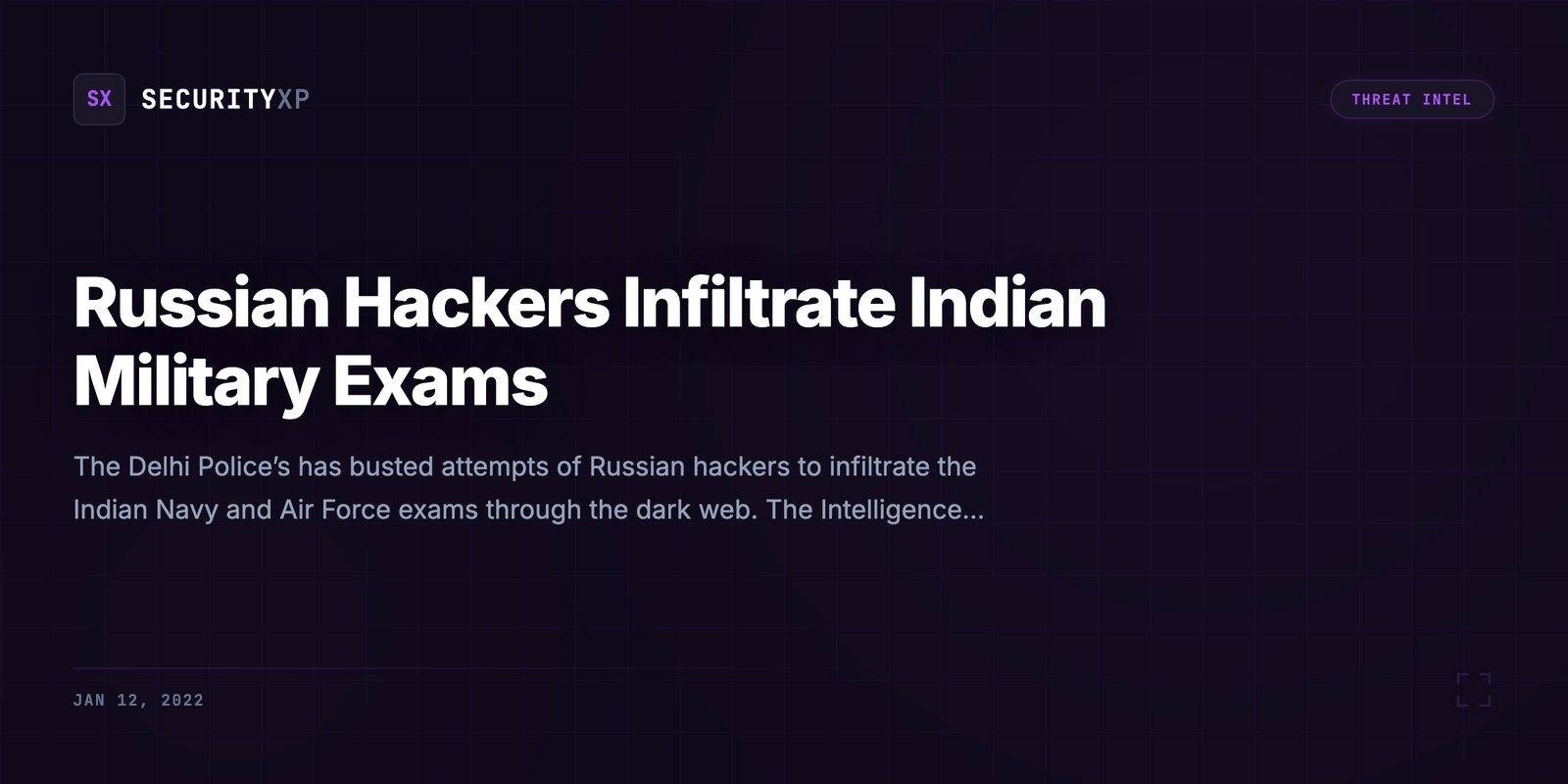 Russian Hackers Infiltrate Indian Military Exams